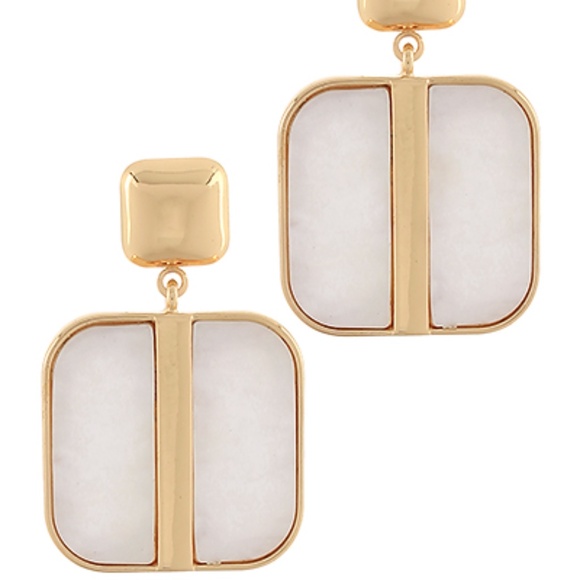 Square with Center Bar Earrings - Picture 1 of 4